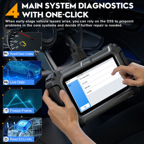 2025 XTOOL D5S FCA OBD2 Scanner Car Transmission ABS SRS Engine Diagnostic Tool - Picture 3 of 17
