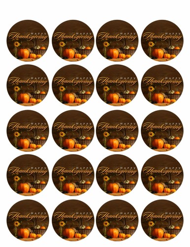 Thanksgiving - Essbarer Tortenaufleger oder Cupcake Topper - Bild 12 von 14