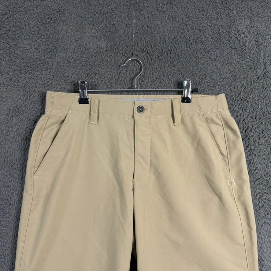 Pantalones de golf Under Armour para hombre 34x32 beige calce suelto juego ligero Foto 2 de 4