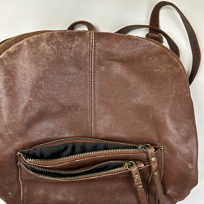 Borse In Pelle Backpack Purse Genuine Leather Women’s Brown Multi Zipper #2013 Borse In Pelle Backpack Purse Genuine Leather Women main image 3