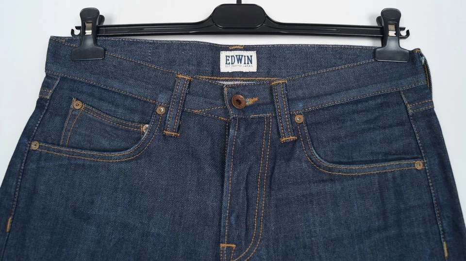 Pantalones de mezclilla para hombre EDWIN talla W30 L30 calce relajado ceñido botón mosca azul k11141 Foto 4 de 4