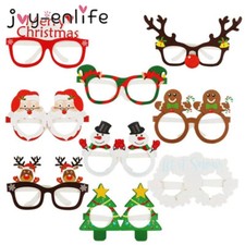 9Pces Santa Claus Paper Glasses Frame Christmas Glasses Photo Prop Navidad Kids