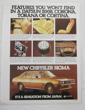 Chrysler Sigma Original Advertisement removed from a magazine