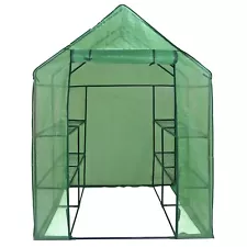 Green House 3 Tiers Walk In Door Mini 8 Shelves Outdoor for Planter Portable