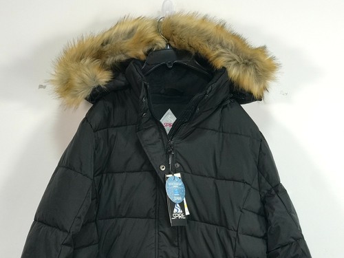 Spire by Galaxy Neva Fur Lined Hood Puffer Jacket, Women's Size L - Black - Picture 5 of 7