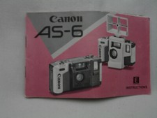 CANON AS-6 Camera Instructions Manual. English Edition