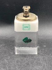 CMC Brass Table Ligher W/ Colombain Emerald