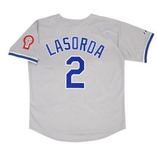 Tommy Lasorda 1981 Los Angeles Dodgers Grey Road Jersey w/ Patch (S-3XL)