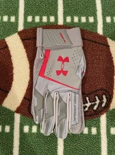 Under Armour UA Yard Batting Gloves Gray/Red Men's XXL $55