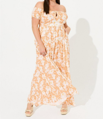 off the shoulder maxi dress long sleeve In Blooms Off Shoulder Maxi Dress Off White