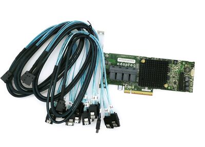 Adaptec ASR 71605 1GB 16Port HBA RAID PCIe Controller Card + 4* SATA Cables