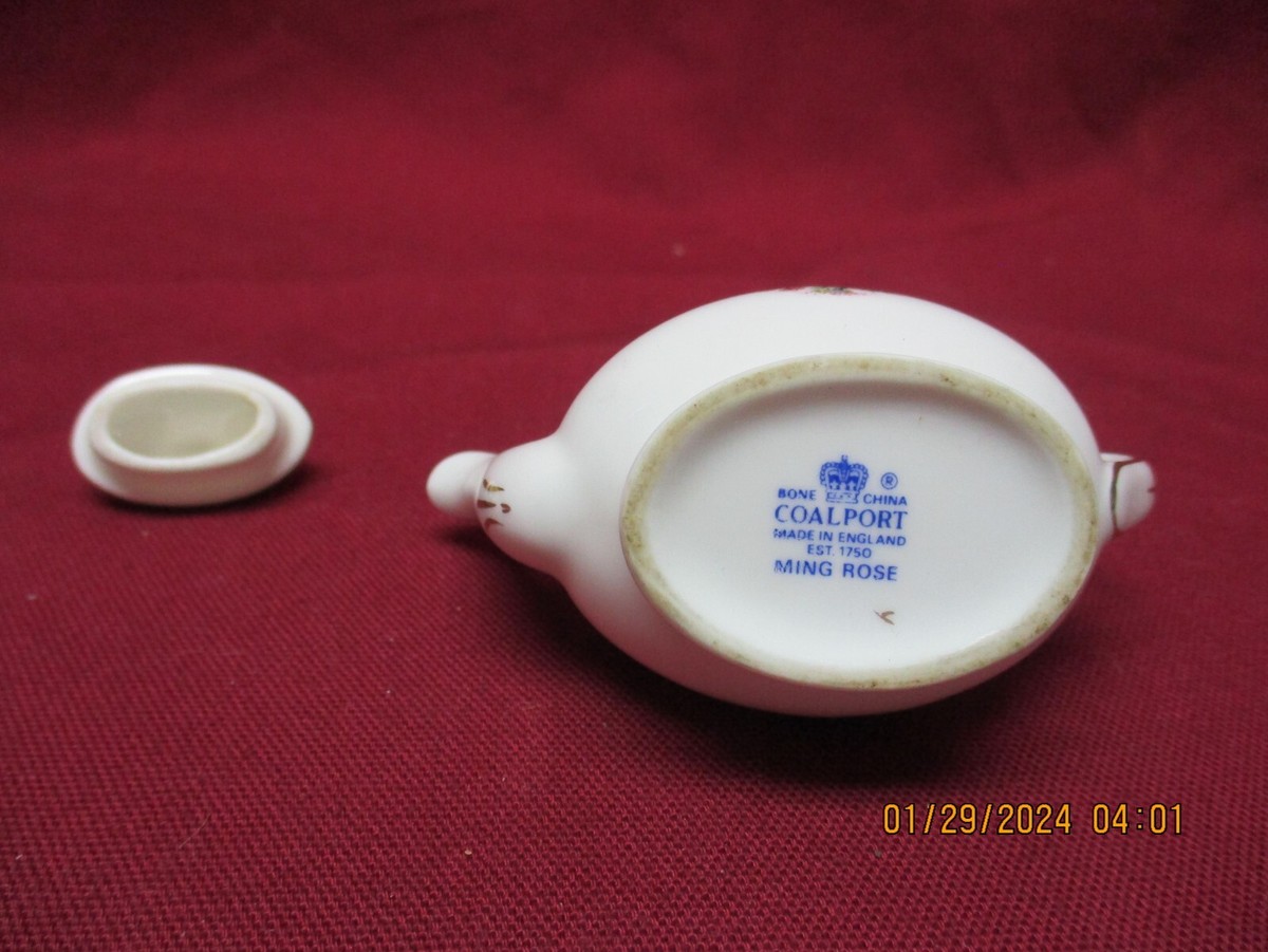 Vintage Coalport China Ming Rose Pattern, Miniature Teapot