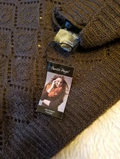 Charlie Paige Open Knit Infinity Scarf Womens New Foulard Brown One size