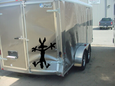 Wile E Coyote Wiley Fender Dent Band aid Hitting Wall Splat Vinyl Decal Sticker