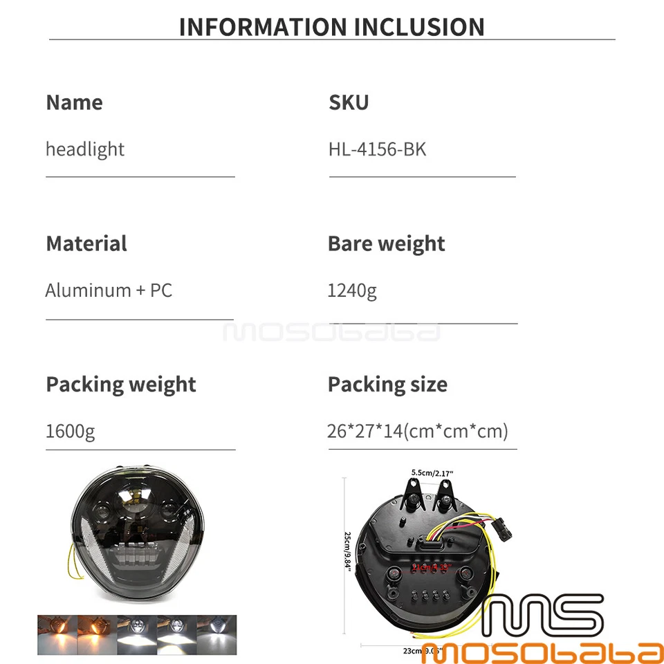 Hi/Lo LED Headlight For Ducati Monster 1200 1200R 1200S 821 2015-2017 2014 2016 - Image 2 of 4