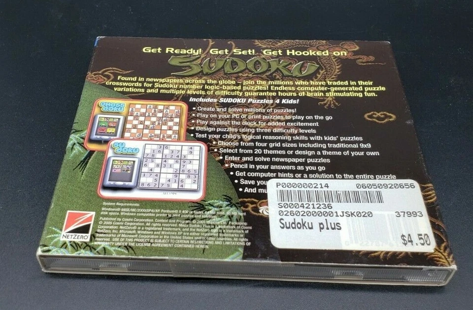 MEGA SUDOKU PLUS PUZZLES FOR KIDS FOR MICROSOFT WINDOWS 98SE/ME/2000/SP4/XP - Image 2 of 2
