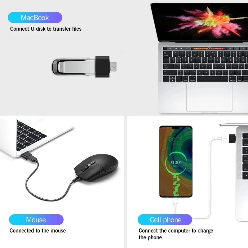 10 Pack USB-C 3.0 Male to USB A Female Adapter Converter Type C Android Phone - Image 4 of 4