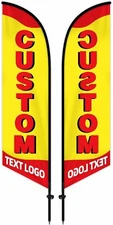 Custom Advertising Feather Flag Personalized Logo Only Flag for Business Outside