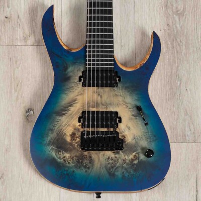 Mayones Duvell Elite V24 7 7-String Guitar, Trans Jeans Black