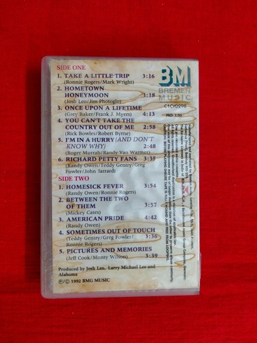 Alabama American Pride RARE Cassette tape INDIA indian Clamshell Bremen Music - Picture 3 of 4