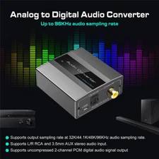 Digital Audio to Analog Audio Converter 192KHz DAC Converter With Jack Optical 