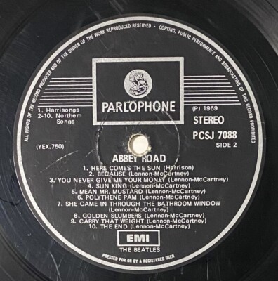 Beatles Abbey Road South Africa LP Rare 1st Pressing 1969 PCSJ