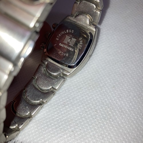 Silvertone Blue Face Working Calvin Hill Watch, New Battery - Picture 5 of 7