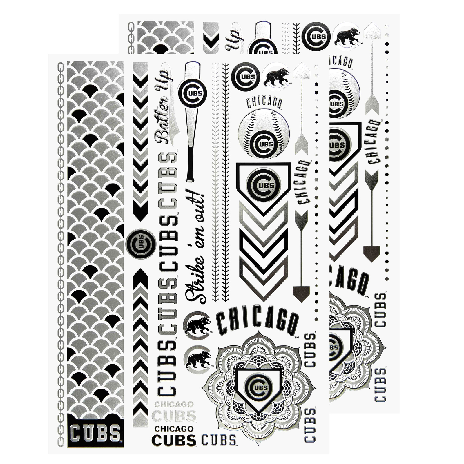 Набор металлических татуировок команды Chicago Cubs Team из 2-х штук