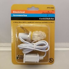 C7 Blow Mold Replacement Light Cord 3', Socket Bulb with clips NEW Christmas