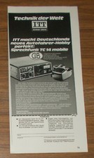 Seltene Werbung ITT Schaub-Lorenz Sprechfunkger&auml;t Sprechfunk TC 14 mobile 1977