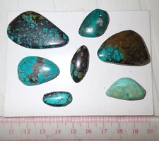 Turquoise Stone Flat Free Form Cabochon 116 Carat 23.2 gram 7 pieces