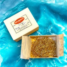 KAHLE HORIZONTAL Size 3/0 Lg Gold Fish Hooks Bent Eye MADE IN USA 100 Rust Proof