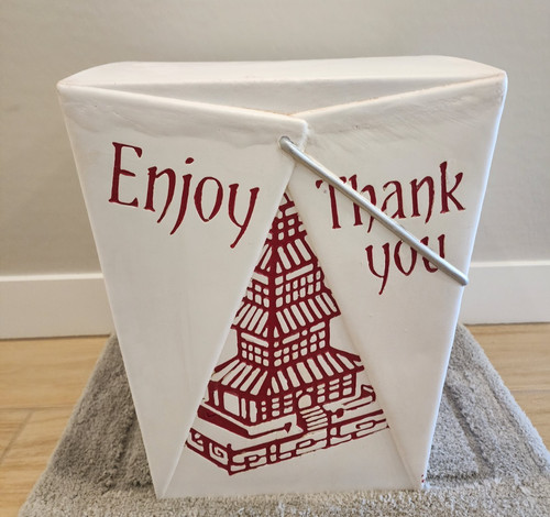 Home Goods Tik Tok Viral Chinese Take Out Stool Side Table Food Decor