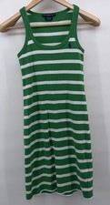 Ralph Lauren Sport Green White Striped Knit Tank Dress Pony Small