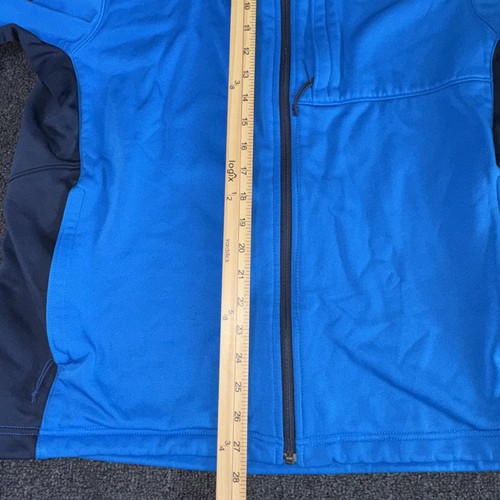 North Face Men’s Full Zip Fleece Sweater Size Large 2 Tone Blue Warm Mock Collar - Picture 7 of 7