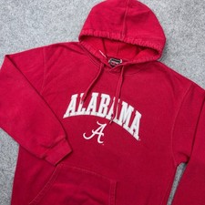 VTG Alabama Crimson Tide Hoodie Mens Large Red Hooded Sweatshirt NCAA Football