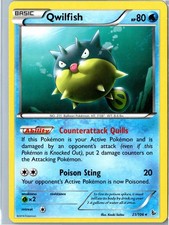 Carta Pokemon Qwilfish Flashfire 21/106 rara giocata moderatamente - epoca media