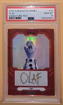 Olaf from Frozen PSA 10 Low Pop 1 Signature Red #d 2025 Kakawow
