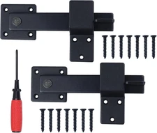 2 Pack 6" Flip Fence Gate Latch with Screwdriver for Wooden Fence Sliding Doo...