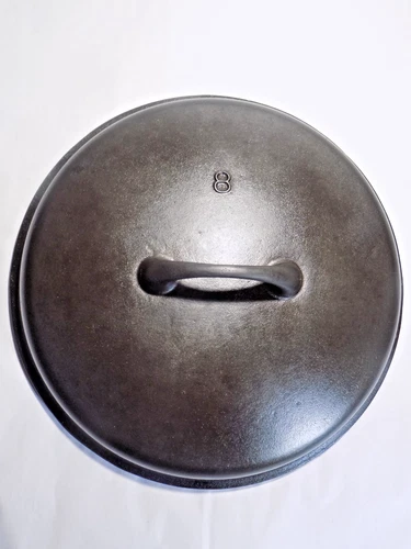 A+ Griswold No.1037 Iron Mountain No.8 Dutch Oven Lid-Restored-A+ Condition