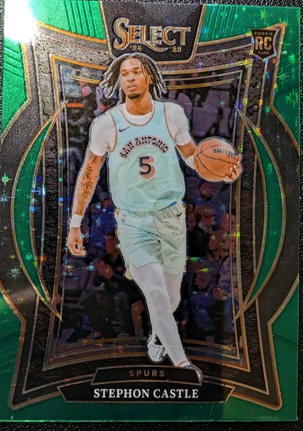 STEPHON CASTLE 2024-25 PANINI SELECT GREEN STARS PRIZM RC #72 **SPURS**