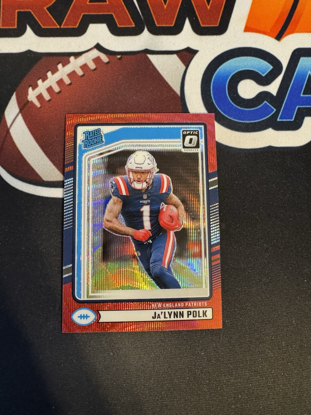 2024 Optic Jalynn Polk Rated Rookie RED Wave #373 Patriots SP Football Card