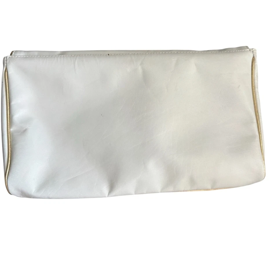 Bolso de mano Steven by Steve Madden de cuero blanco con lazo dorado Foto 4 de 4