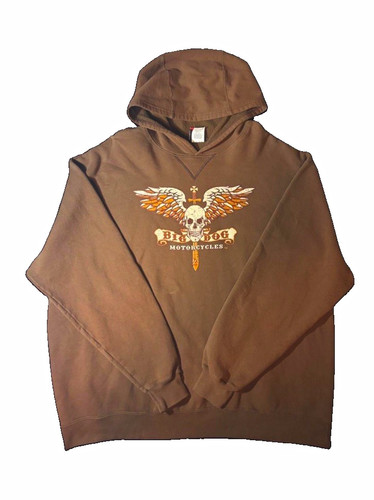 Hanes Beefy Brown Vintage Y2k Big Dog Motorcycles Tampa Bay Oversized Hoodie