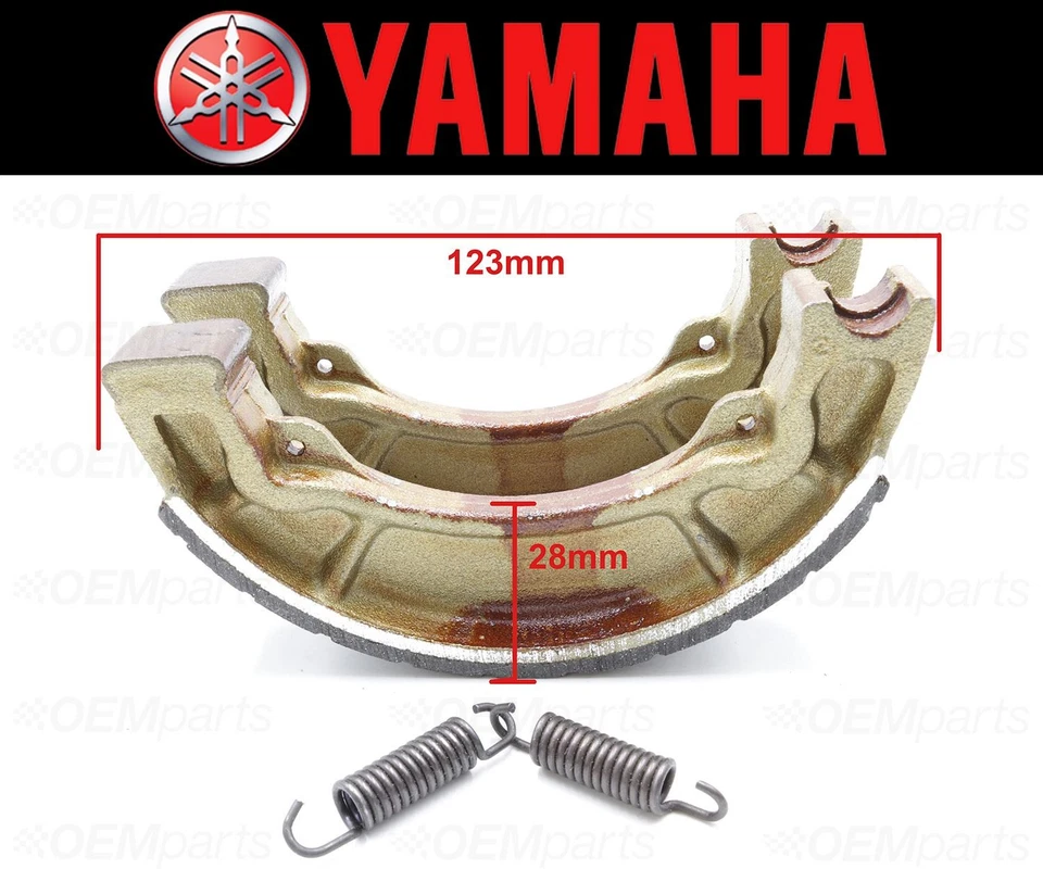 Set of (2) Yamaha Water Grooved FRONT Brake Shoes and Springs #39W-W253E-10-00 - Image 4 of 4