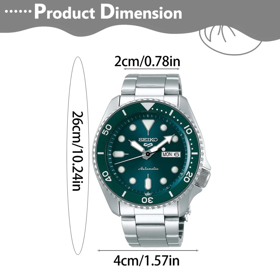 For Seiko 5 Sports Automatic Black Dial Stainless Steel Men’s Watch New!!! - Image 3 of 4