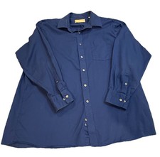 Michael Kors Men's Dress Shirt Dark Blue Long Sleeve XL 17.5 32/33 Button Down