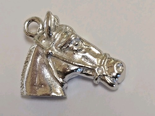 Sterling Silver ~ HORSE HEAD CHARM ~ 3D! ~ Solid High Quality ~ VINTAGE