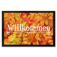 FußMatte XXL In 50X75 Cm Mit SchöNen HerbstbläTtern Und Schriftzug - Willkommen