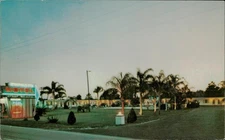 Cypress Motel Winter Haven FL Vintage Postcard Dexter Press Neon Sign Pool Night